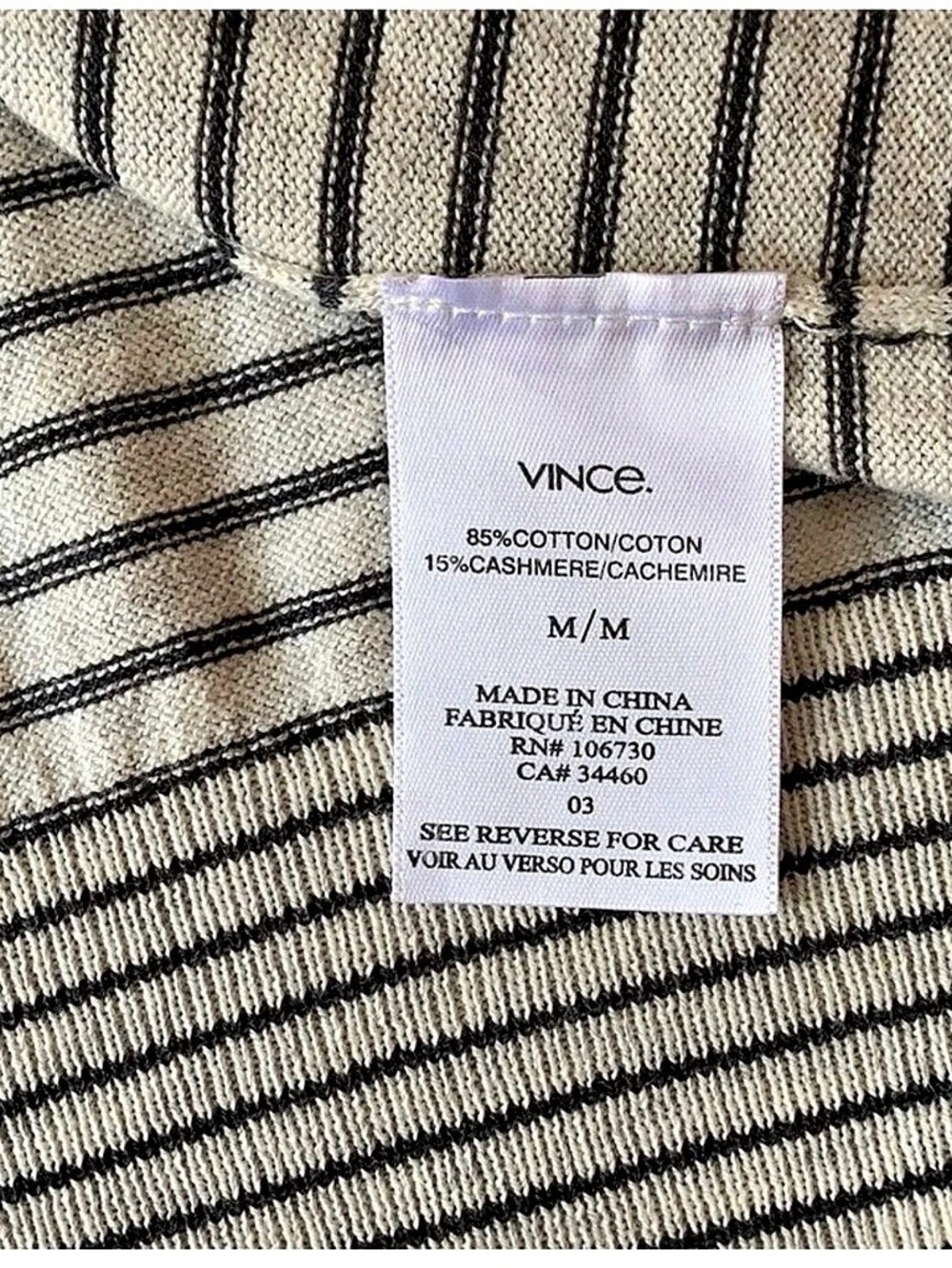 Vince Luxury Ombré Micro-Dot to Stripe Cashmere Blend Sweater M - Picture 7 of 8